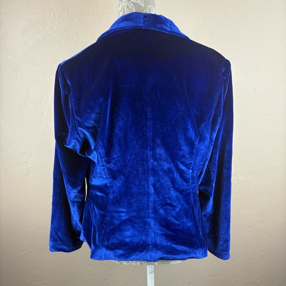 NWT Allegra K Blue Velvet Blazer Women’s size large - Picture 7 of 15